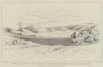 Natural Basin, with Dam, in Course of Completion by the Johannesburg Waterworks Company for an Additional Supply by Melton Prior